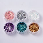 Nail Art Glitter Sequins, Manicure Decorations, Hexagon, AB Color, Mixed Color, 28x14mm, 6boxes/set(AJEW-TA0003-I02)