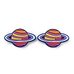Silicone Beads, Planet, Purple, 21.5x36.5x8.5mm, Hole: 3mm(SIL-WH0010-11H-18)