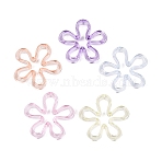 Transparent Acrylic Beads, Flower, Mixed Color, 42x43x6.5mm, Hole: 2mm, about 160pcs/500g(AC-N166-09)