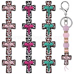 12Pcs 3 Colors Silicone Focal Beads, Cross, Mixed Color, 30x23.5x8mm, Hole: 3mm, 4pcs/color(SIL-SZ0002-27)