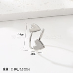 Adjustable 201 Stainless Steel Cuff Open Rings, Heart, Stainless Steel Color, 20mm, Inner Diameter: 18mm(WG1A63A-03)