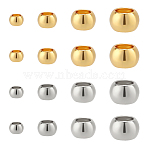 800Pcs 8 Styles 304 Stainless Steel Spacer Beads, Rondelle, Golden & Stainless Steel Color, 1.5~3x0.8~2mm, Hole: 0.8~1.4mm, 100pcs/style(STAS-WR0001-35)
