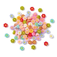 Opaque Resin Cabochons, Flower, Mixed Color, 6x5.5x2.5mm, about 100pcs/bag(RESI-CJC0012-26G)