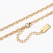 Brass Link Chain Necklaces, Long-Lasting Plated, Word Hand Made, Real 18K Gold Plated, 16-5/8 inch(42.1cm)(NJEW-H206-07G)