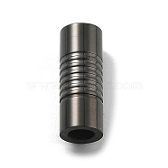 304 Stainless Steel Magnetic Clasps, Column, Ion Plating(IP), Gunmetal, 18x7mm, Hole: 4mm(STAS-B082-02B-B)