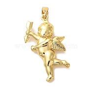 Rack Plating Brass Pendants, Cupid Charms, Cadmium Free & Lead Free, Long-Lasting Plate, Real 18K Gold Plated, 29x16x5mm, Hole: 4x5mm(KK-L220-015G)