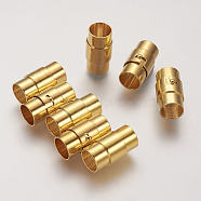 Brass Locking Tube Magnetic Clasps, Column, Golden, 18x10mm, Hole: 8mm(X-KK-Q089-G)