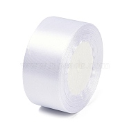 Single Face Solid Color Satin Ribbon, for Gift Packaging, Party Decoration, White, 1-1/2 inch(38~40mm), about 25yards/roll(22.86m/roll), 5rolls/group, 125yards(114.3m/group)(SRIB-S051-40mm-001)