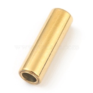 Ion Plating(IP) 304 Stainless Steel Magnetic Clasps, Column, Real 18k Gold Plated, 16.0x5mm, Hole: 3mm(STAS-O148-09D-G)