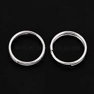 304 Stainless Steel Split Rings, Double Loops Jump Rings, Silver, 10x1.6mm, Inner Diameter: 8.5mm, Single Wire: 0.8mm(STAS-P223-22S-05)