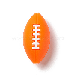 Silicone Focal Beads, Rugby, Dark Orange, 26x14x13mm, Hole: 3mm(SIL-G003-B03)