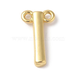 Rack Plating Brass Pendants, Long-Lasting Plated, Lead Free & Cadmium Free, Letter Charms, Real 18K Gold Plated, Letter I, 11x6x2mm, Hole: 1mm(KK-L216-003G-I)