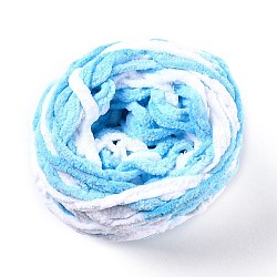 Soft Crocheting Yarn, Thick Knitting Yarn for Scarf, Bag, Cushion Making, Deep Sky Blue, 7~8mm, 65.62 yard(60m)/roll(OCOR-G009-03I)