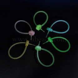 Luminous Silicone Cable Zip Ties, Glow in the Dark Cord Organizer Strap, for Wire Management, Flower Pattern, 215x20.5x7.5mm, Hole: 2.7mm(AJEW-P104-01E)
