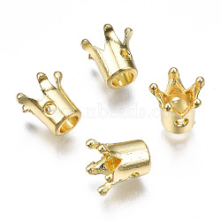 Rack Plating Alloy Beads, Cadmium Free & Lead Free, Crown, Light Gold, 9.5x10x9.5mm, Hole: 1.4mm(PALLOY-T077-152A-LG-RS)