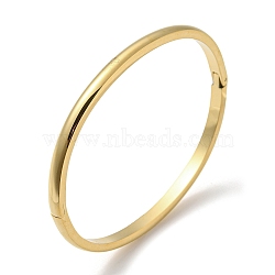 304 Stainless Steel Smooth Hinged Bangles, Golden, Inner Diameter: 2x2-3/8 inch(6x5cm)(BJEW-Q772-01G)