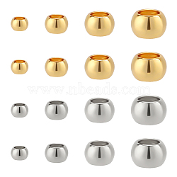 800Pcs 8 Styles 304 Stainless Steel Spacer Beads, Rondelle, Golden & Stainless Steel Color, 1.5~3x0.8~2mm, Hole: 0.8~1.4mm, 100pcs/style(STAS-WR0001-35)