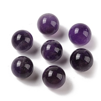 Natural Amethyst No Hole Sphere Beads, Round, 12mm