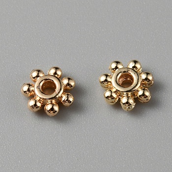 Alloy Spacer Beads, Flower, Light Gold, 5x1.5mm, Hole: 1mm