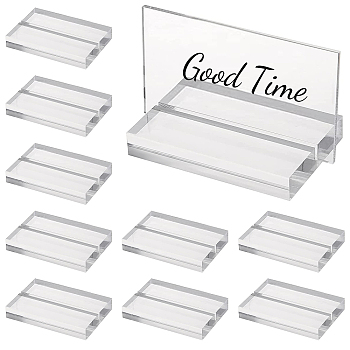 Transparent Acrylic Base, Place Sign Holder, for Wedding, Party, Rectangle, Ghost White, 74x50x11mm