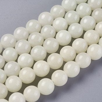 Synthetic Luminous Stone Beads Strands, Round, 8mm, Hole: 1.2mm, about 50pcs/strand, 15 inch(38.3cm)