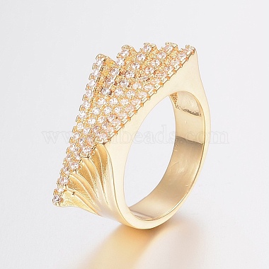 Brass Micro Pave Cubic Zirconia Finger Rings(RJEW-H122-13G)-2