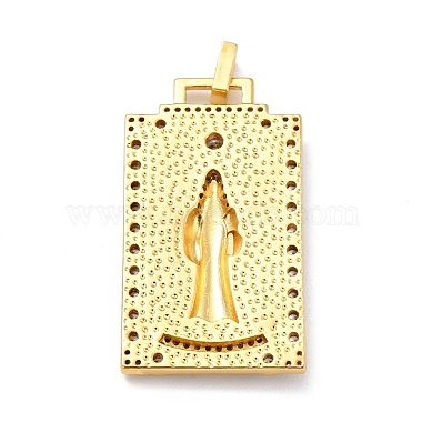 Brass Micro Pave Clear Cubic Zirconia Pendants(ZIRC-A021-06G)-3