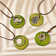 4Pcs 4 Styles Tibetan Style Alloy Pendant Necklaces Set with Faux Suede Cords(NJEW-AN0001-73)-7