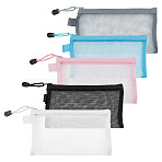 30Pcs 5 Colors Nylon Zipper Pencil Case, Stationery Bag, Rectangle, Mixed Color, 120x210x4mm, 6pcs/color(AJEW-GO0005-52)