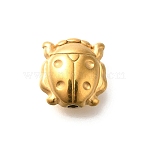 Ion Plating(IP) 304 Stainless Steel Beads, Ladybug, Real 18K Gold Plated, 12.5x12x6.5mm, Hole: 1.8mm(STAS-I321-38G)