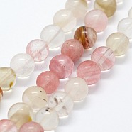 Tigerskin Glass Beads Strands, Round, 8mm, Hole: 0.8mm, about 47pcs/strand,  14.96 inch(38cm)(G-I199-16-8mm)