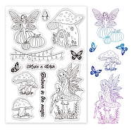PVC Plastic Stamps, for DIY Scrapbooking, Photo Album Decorative, Cards Making, Stamp Sheets, Angel & Fairy Pattern, 16x11x0.3cm(DIY-WH0167-56-204)