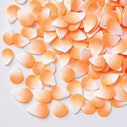 Handmade Polymer Clay Nail Art Decoration Accessories, Petal, Orange, 5~7.5x4~6x0.3~1mm, about 96200pcs/962g(CLAY-R085-12)
