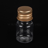 PET Plastic Mini Storage Bottle, Travel Bottle, for Cosmetics, Cream, Lotion, liquid, with Aluminum Screw Top Lid , Golden, 2.2x4.3cm, Capacity: 5ml(0.17fl. oz)(CON-K010-03A-02)