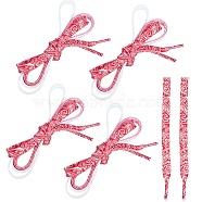3 Pairs 3 Style Gradient Color Ployster Shoelaces, Paisley Print Shoelace, Flat, Crimson, 1240~1610x8x1mm, 1 pair/style(FIND-GF0004-67)