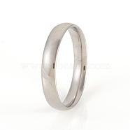 201 Stainless Steel Plain Band Rings, Stainless Steel Color, US Size 10(19.8mm), 4mm(RJEW-G107-4mm-10-P)