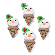 Opaque Resin Cabochons, Rubberized Style, Imitation Food, for Christmas, Snowman Ice Cream Cone, Camel, 34x18x9mm(X-CRES-S308-012)