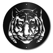Iron Wall Signs, Metal Art Wall Decoration, for Living Room, Home, Office, Garden, Kitchen, Hotel, Balcony, Tiger, 300x1mm, Hole: 5mm(AJEW-WH0286-103)