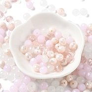 Glass Beads, Faceted, Rondelle, Pink, 8x6mm, Hole: 1mm, about 1210pcs/500g(EGLA-A034-LM8mm-59)