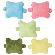 5Pcs 5 Colors Bone-shaped Fluffy Velvet Mouse Wrist Rest Band, Cotton Filled Wrist Support Pad, for Reducing Wrist Fatigue Pain, Mixed Color, 70x73x37mm, 1pc/color(AJEW-GF0007-06)