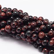 Natural Mahogany Obsidian Beads Strands, Round, 6mm, Hole: 1mm; about 68pcs/strand, 15.75 inches(G-K115-11-6mm)