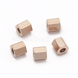 Ion Plating(IP) 304 Stainless Steel Spacer Beads, Hexagon, Rose Gold, 3.2x3.2x3mm, Hole: 1.4mm(STAS-D170-04B-RG)