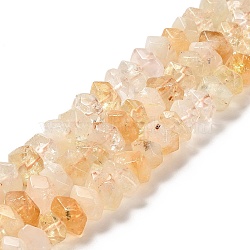 Natural Citrine Beads Strands, Faceted, Nuggets, 10~11x8~10x7~8mm, Hole: 1mm, about 22~23pcs/strand, 7.09~7.48''(18~19cm)(G-N327-05-22)