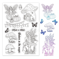 PVC Plastic Stamps, for DIY Scrapbooking, Photo Album Decorative, Cards Making, Stamp Sheets, Angel & Fairy Pattern, 16x11x0.3cm(DIY-WH0167-56-204)