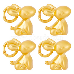 20Pcs Matte Style Alloy Rabbit Charms, with Jump Rings, Cadmium Free & Lead Free, Matte Gold Color, 12x8x11mm, Hole: 4mm, 20pcs/box(FIND-SC0003-87)