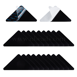 PU Plastic Rug Grippers, Adhesive Non-Slip Carpet Fixing Floor Stickers, Triangle, Black, 10.5x10.5x1mm, 20pcs/set(AJEW-WH0329-36)