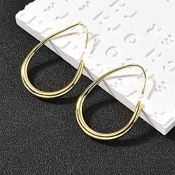 Teardrop Brass Dangle Earrings, Cadmium Free & Lead Free, Long-Lasting Plated, Golden, 41x29x3mm(EJEW-R018-01G)