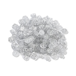 Transparent Acrylic Beads, Metal Enlaced, Mixed Shapes, Clear, 7.5~22.5x7.5~21x5.5~13mm, Hole: 1.2~5.5mm, about 485pcs/500g(MACR-L005-05N)