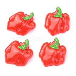 Opaque Resin Decoden Cabochons, Imitation Food, Chili, Red, 23x18x7mm(CRES-B002-05)