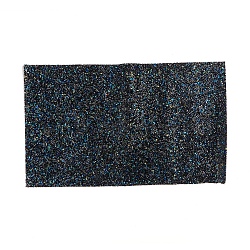 Glitter Resin Hotfix Rhinestone(Adhesive On The Back), Rhinestone Trimming, Costume Accessories, Rectangle, Black, 39.5x23.5x0.3cm(DIY-WH0166-23D)